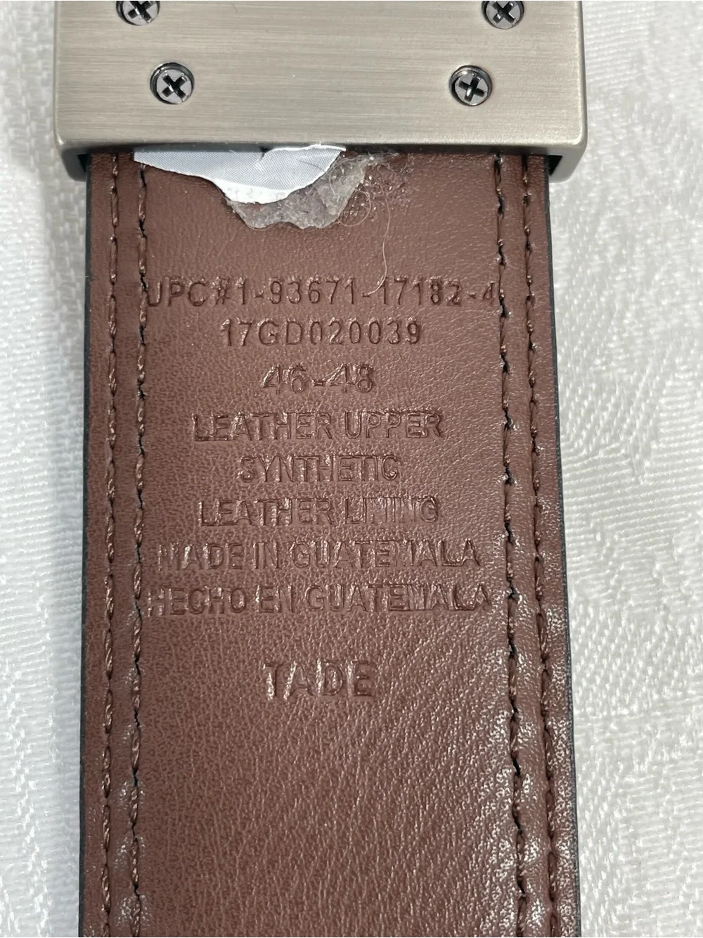 Dickies Black Leather Belt with Silver Tone Metal Buckle.